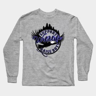 Support Wildlife Raise Boys Blue Long Sleeve T-Shirt